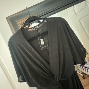 Fashion Nova Black Draped Dress